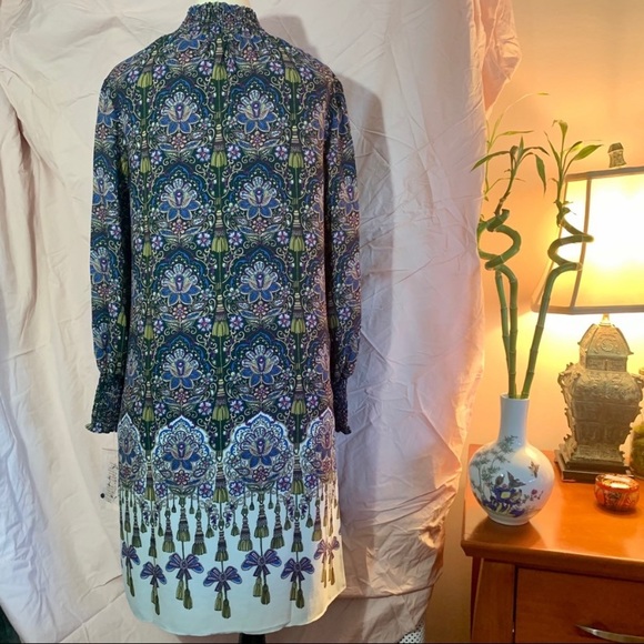 Nanette Lepore Smocked Neck & Cuff Print Dress - Picture 5 of 8